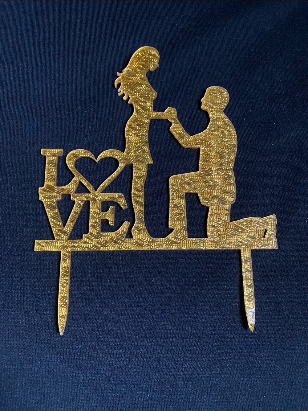 Gold 'LOVE' Proposal Cake Topper - Home Party Supplies